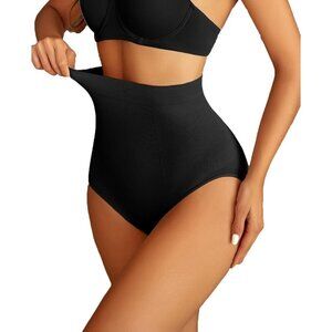 Women Black HighWaist Shaping Panties Girdle Shapewear Slimming Thong Underwear